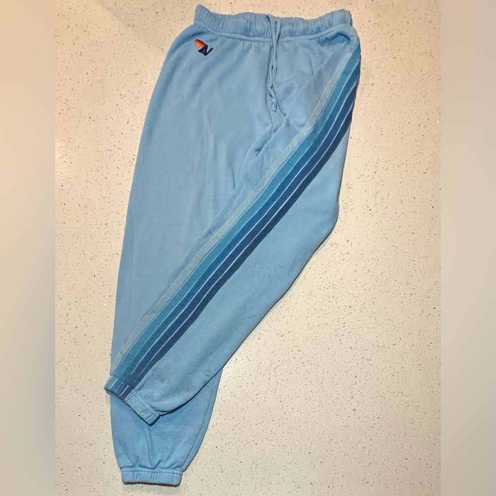 Aviator Nation Light Blue Track Pants, pre-loved, please read